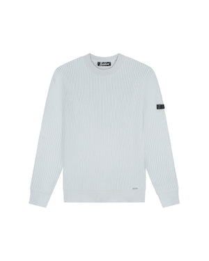 Malelions Men Knitted Rib Sweater | Ocean Grey