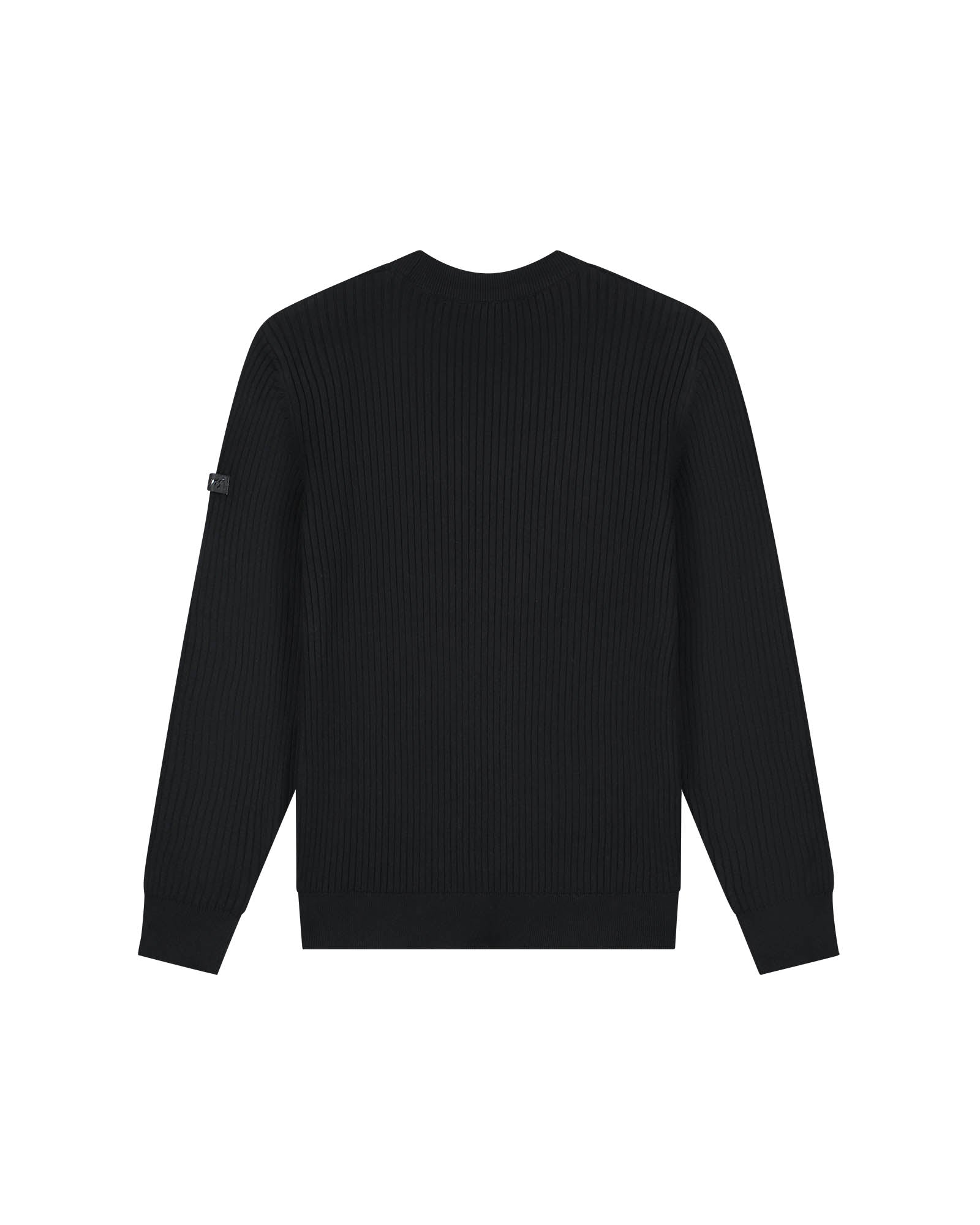 Malelions Men Knitted Rib Sweater | Black