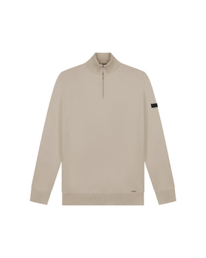 Malelions Men Knitted Quarter Zip | Sand