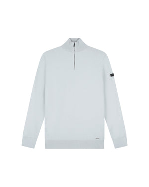 Malelions Men Knitted Quarter Zip | Ocean Grey