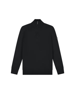 Malelions Men Knitted Quarter Zip | Black