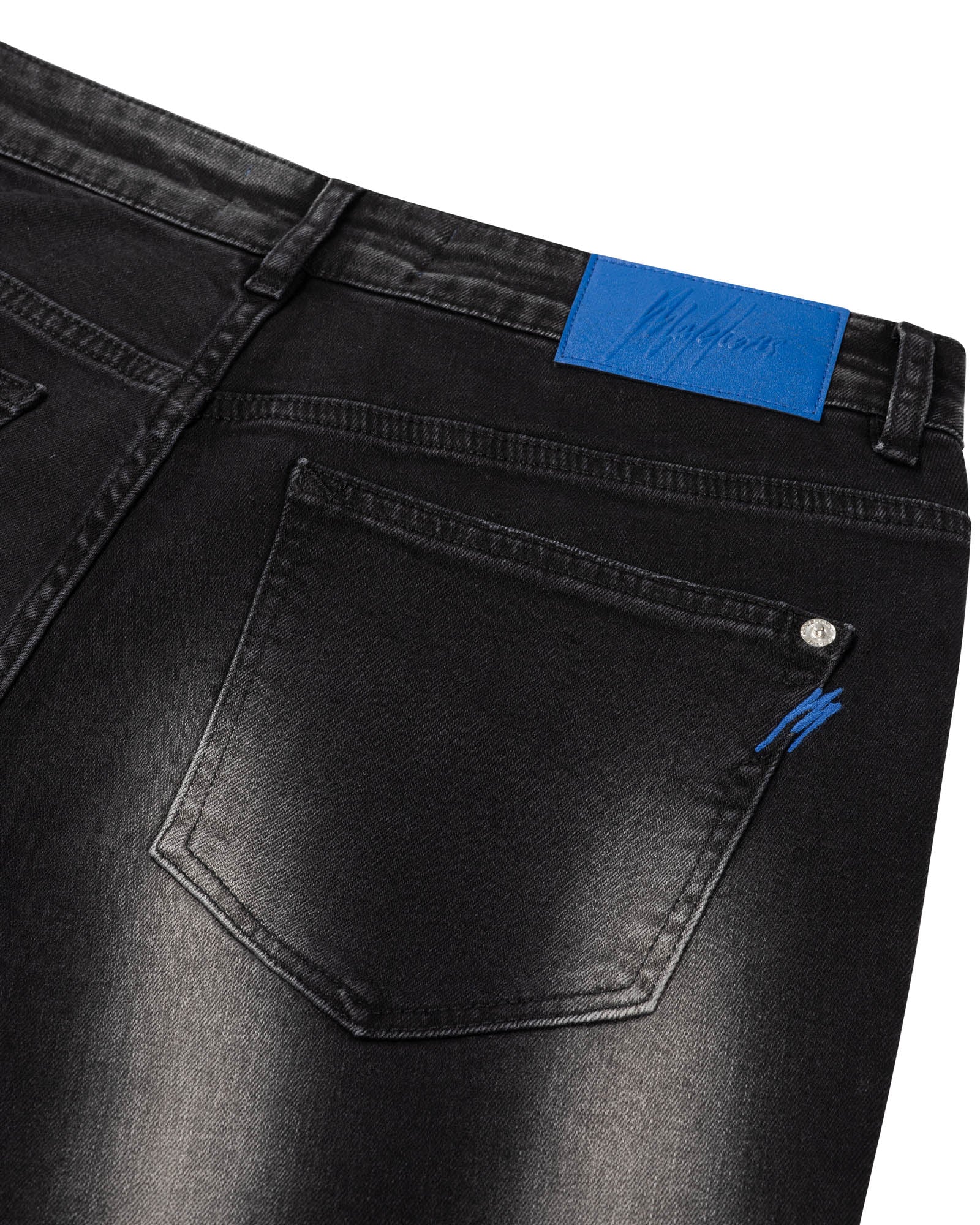 Malelions Men Slim Regular Jeans | Black Washed