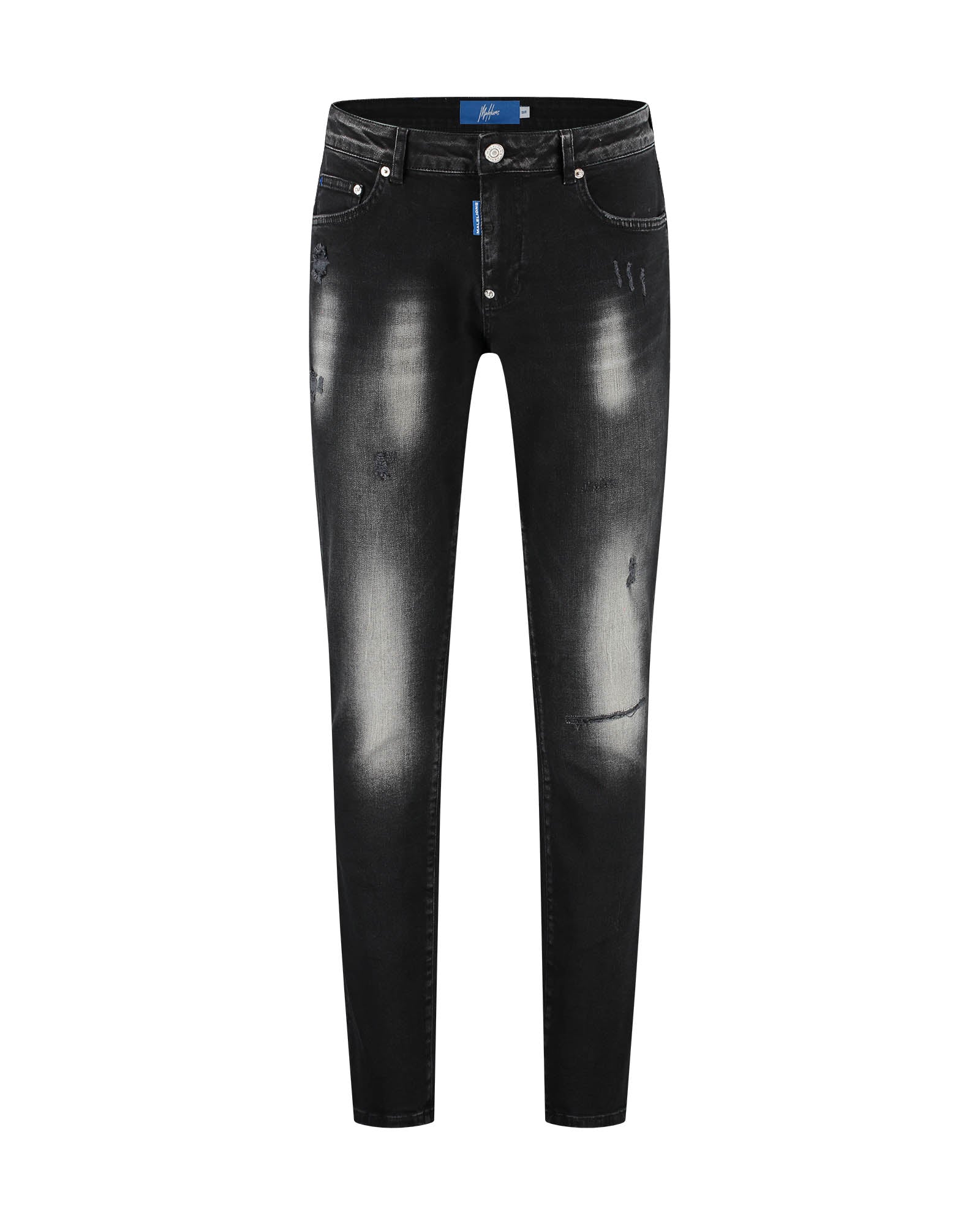 Malelions Men Slim Regular Jeans | Black Washed