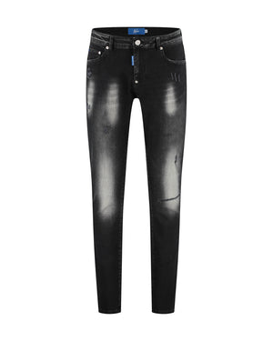 Malelions Men Slim Regular Jeans | Black Washed