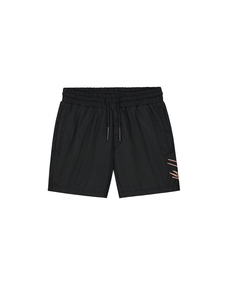  Malelions Men Split Swim Shorts | Black/Mauve