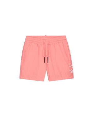 Malelions Men Split Swim Shorts | Light Coral/Sand