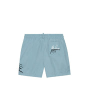 Malelions Men Split Swim Shorts | Light Blue/Off-White