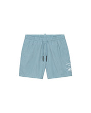 Malelions Men Split Swim Shorts | Light Blue/Off-White