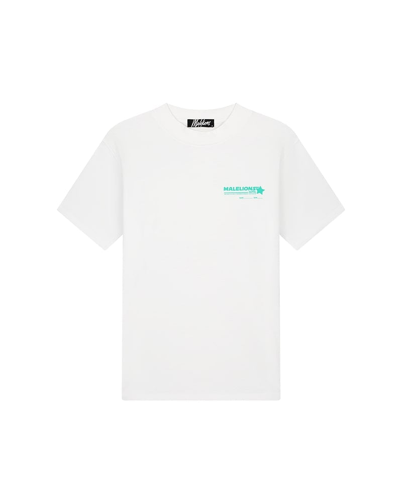  Malelions Men Hotel T-Shirt | White/Turquoise