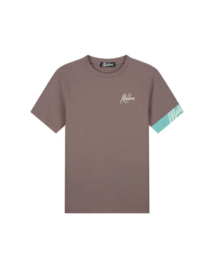 Malelions Men Captain T-Shirt 2.0 | Stone Brown/Bright Blue
