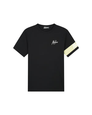 Malelions Herren-T-Shirt „Captain“ | Schwarz/Hellgrün