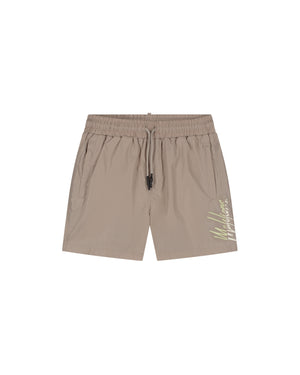 Malelions Men Split Swim Shorts | Taupe