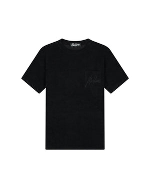 Malelions Men Signature Towelling T-Shirt | Black