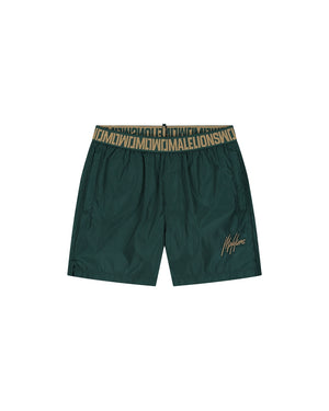 Malelions Men Venetian Swim Shorts | Petrol Green