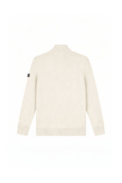 Malelions Men Knitted Quarter Zip | Light Taupe
