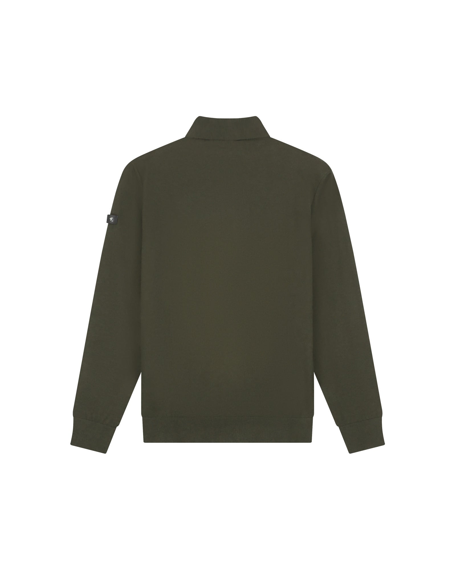 Malelions Men Knitted Longsleeve Zip Polo | Vintage Green