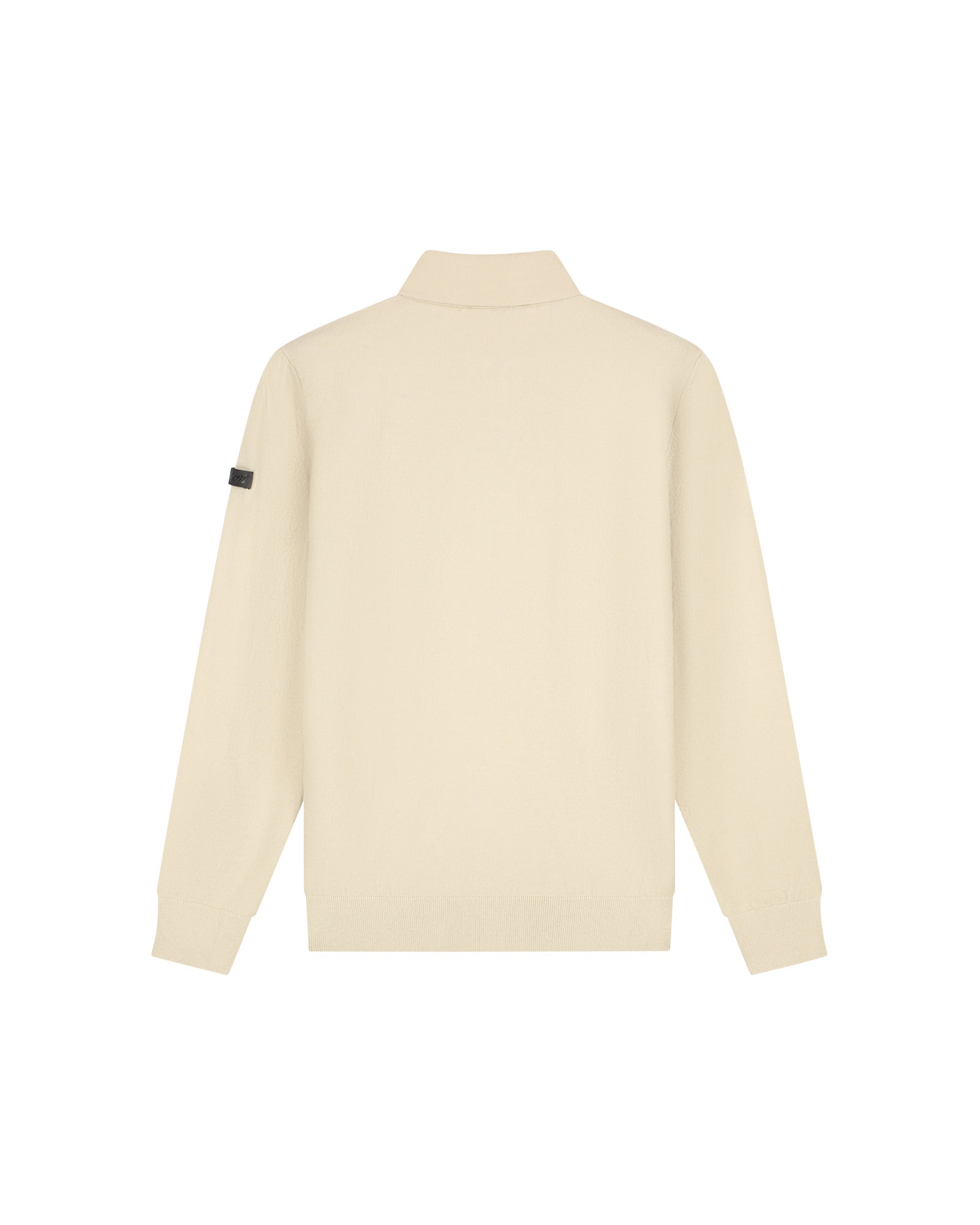 Malelions Men Knitted Longsleeve Zip Polo | Light Taupe
