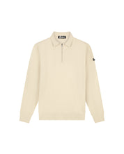 Malelions Men Knitted Longsleeve Zip Polo | Light Taupe