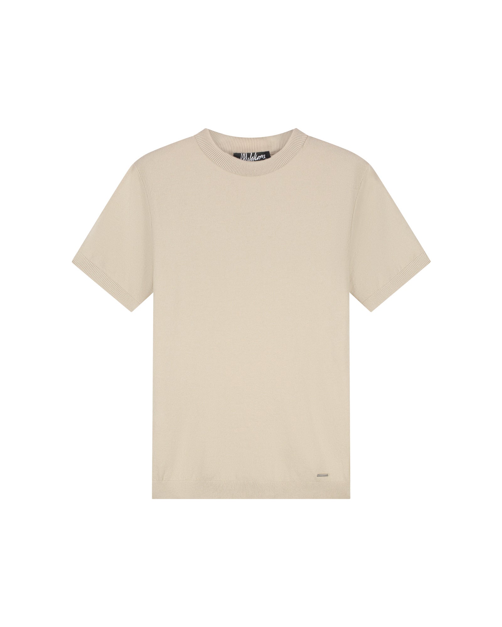 Malelions Men Knitted T-Shirt | Light Taupe