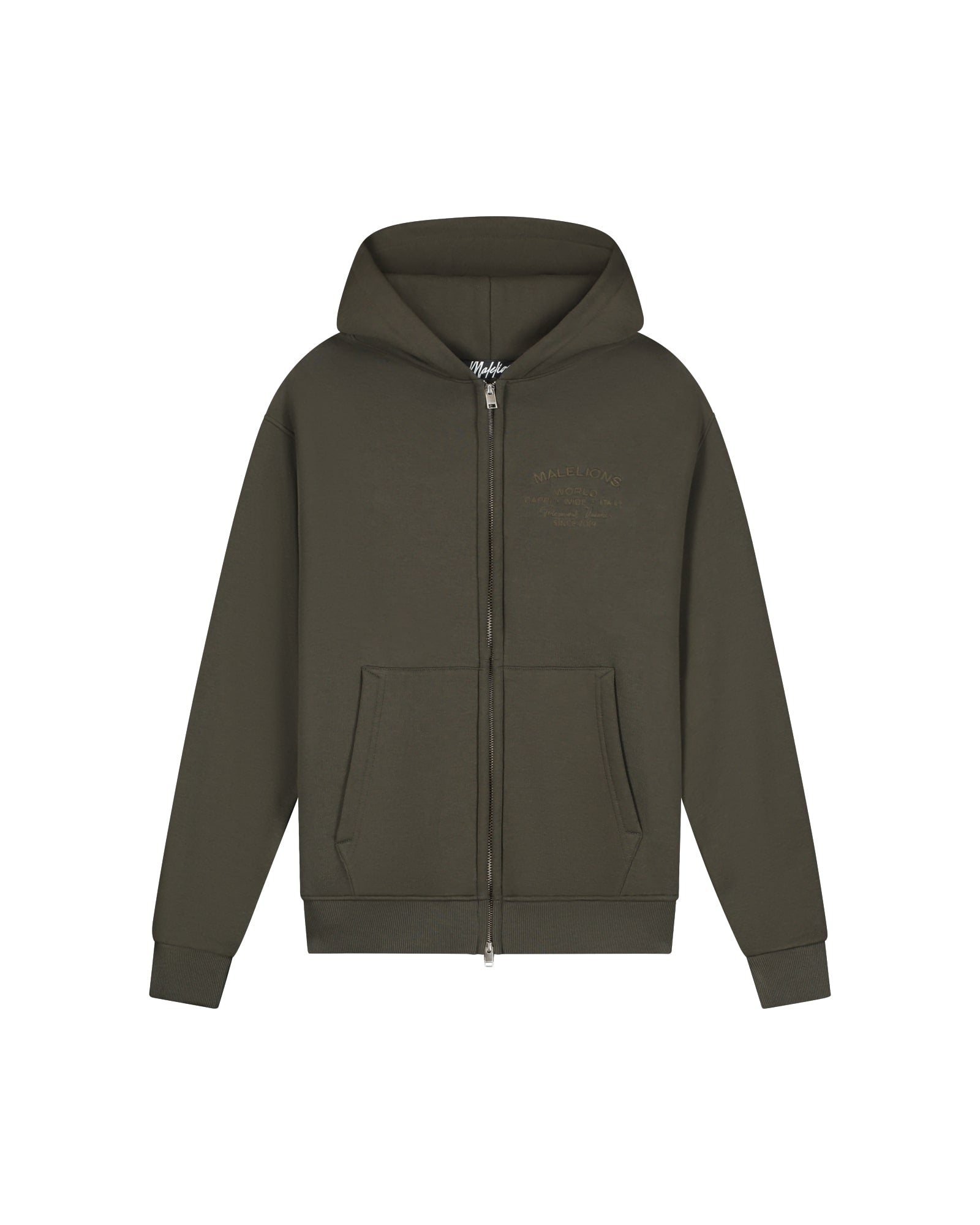 Malelions Men Permanent Vacation Zip Hoodie | Vintage Green