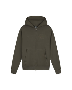 Malelions Men Permanent Vacation Zip Hoodie | Vintage Green