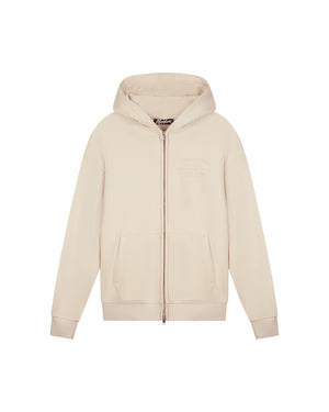 Malelions Men Permanent Vacation Zip Hoodie | Light Taupe