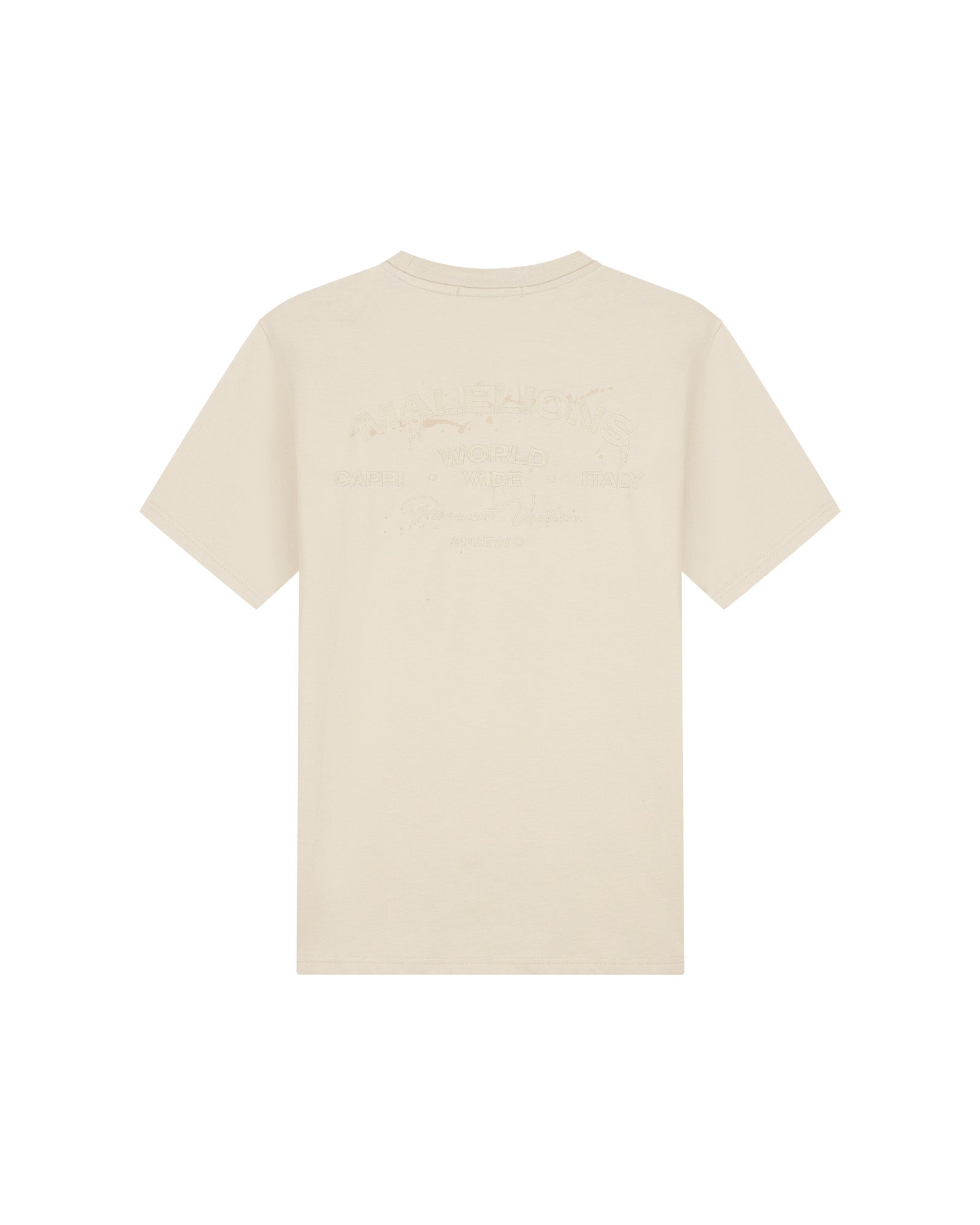 Malelions Men Permanent Vacation T-Shirt | Light Taupe
