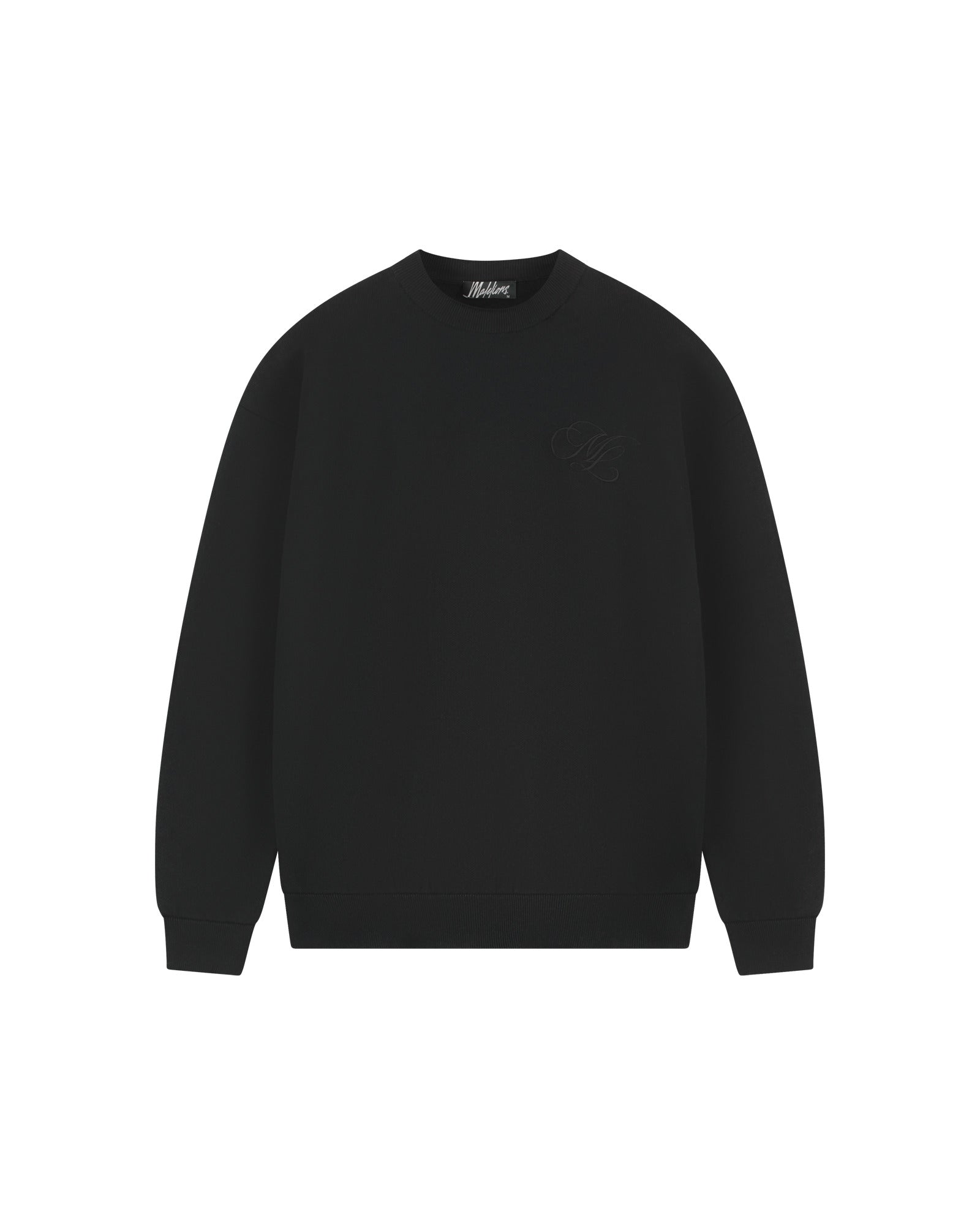 Malelions Men Oversized Emblem Knitted Sweater | Black