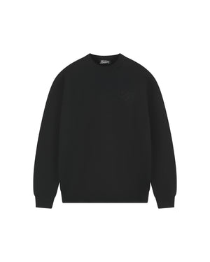 Malelions Men Oversized Emblem Knitted Sweater | Black