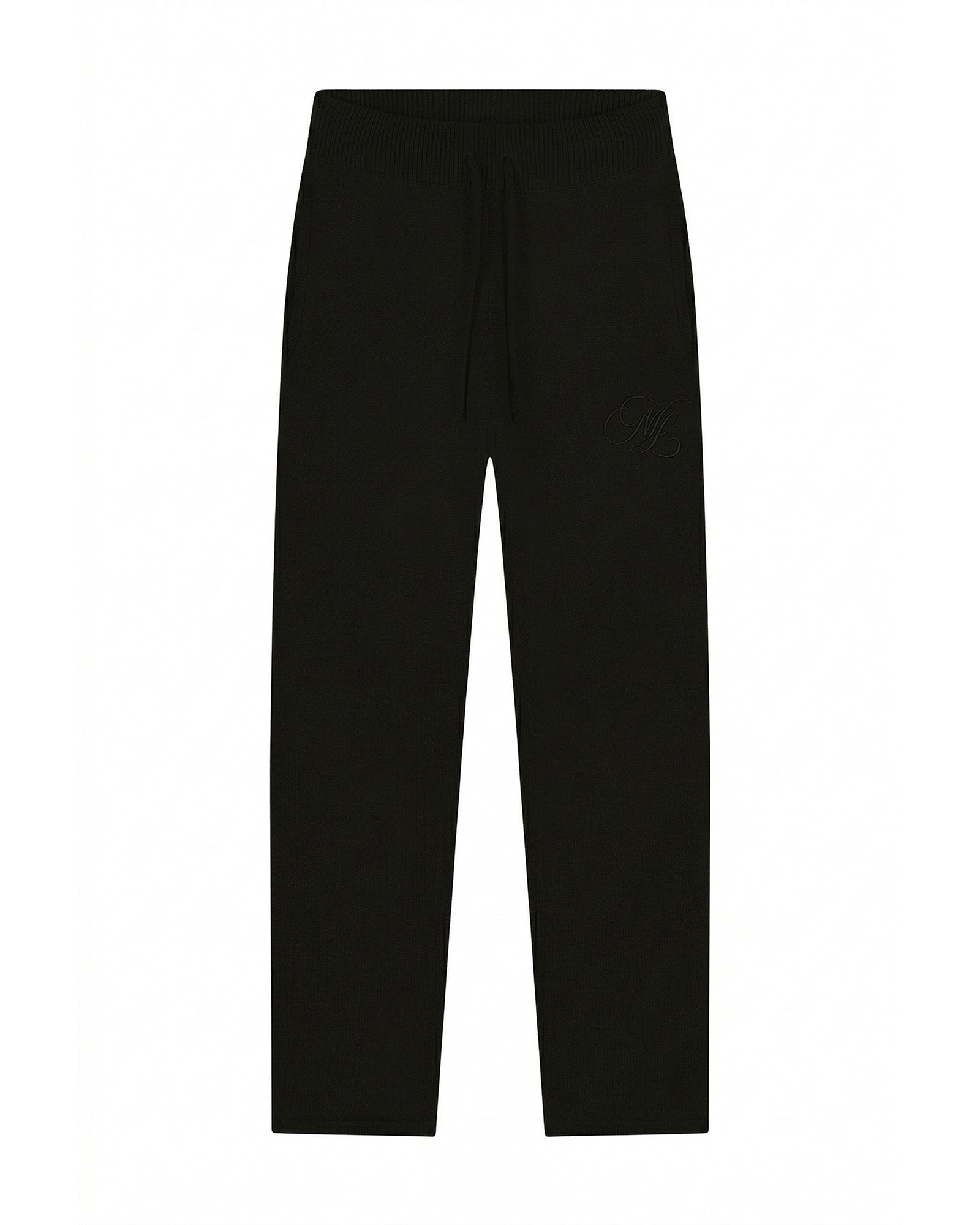 Malelions Men Knitted Emblem Pants | Black