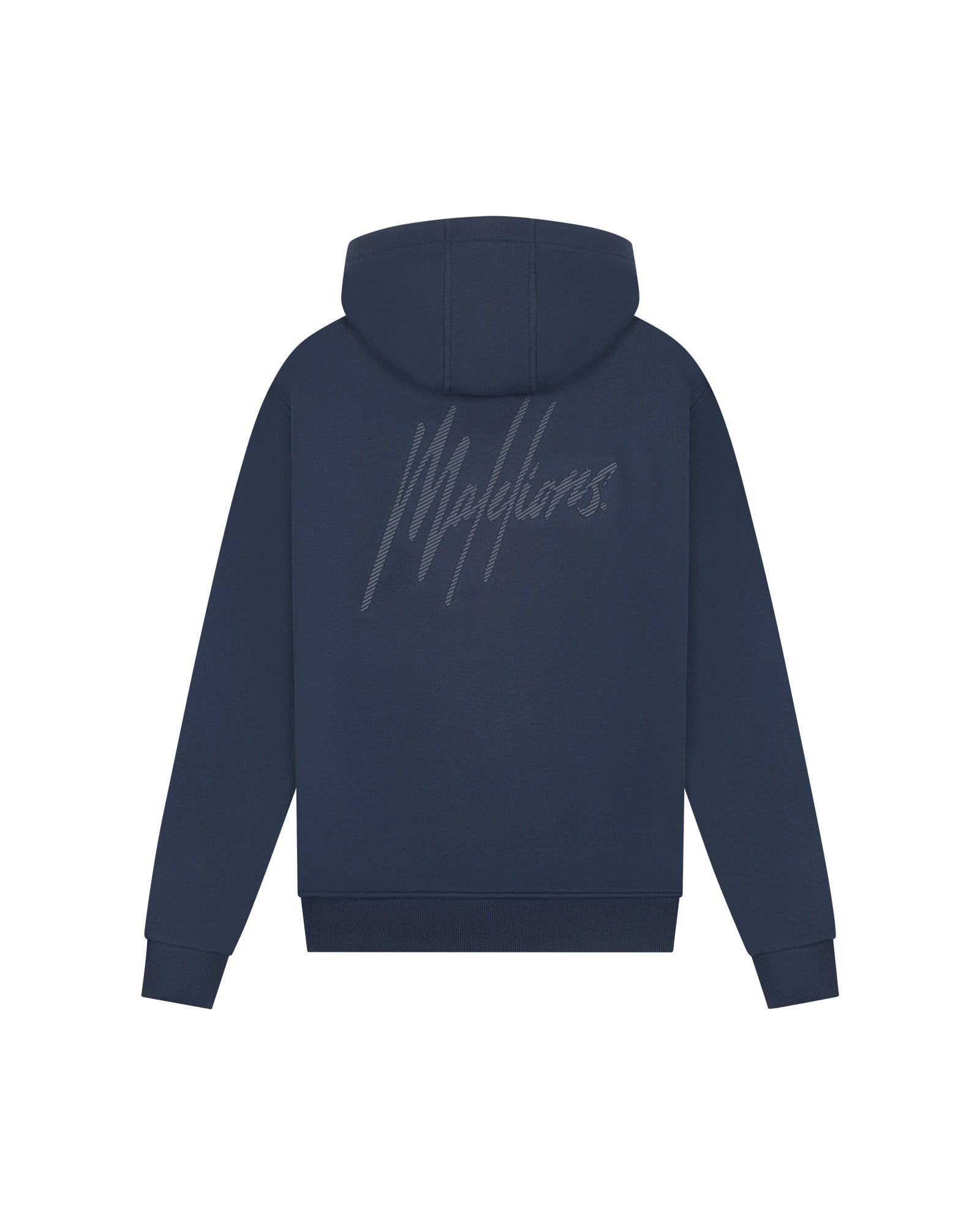 Malelions Men Striped Signature Hoodie | Navy