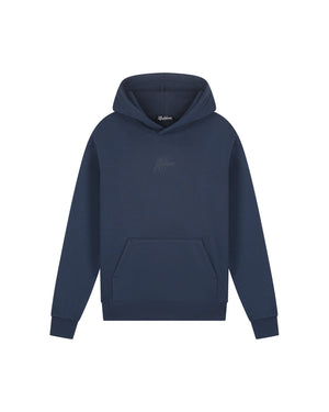 Malelions Men Striped Signature Hoodie | Navy