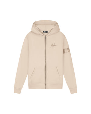 Malelions Men Captain Zip Hoodie | Light Taupe