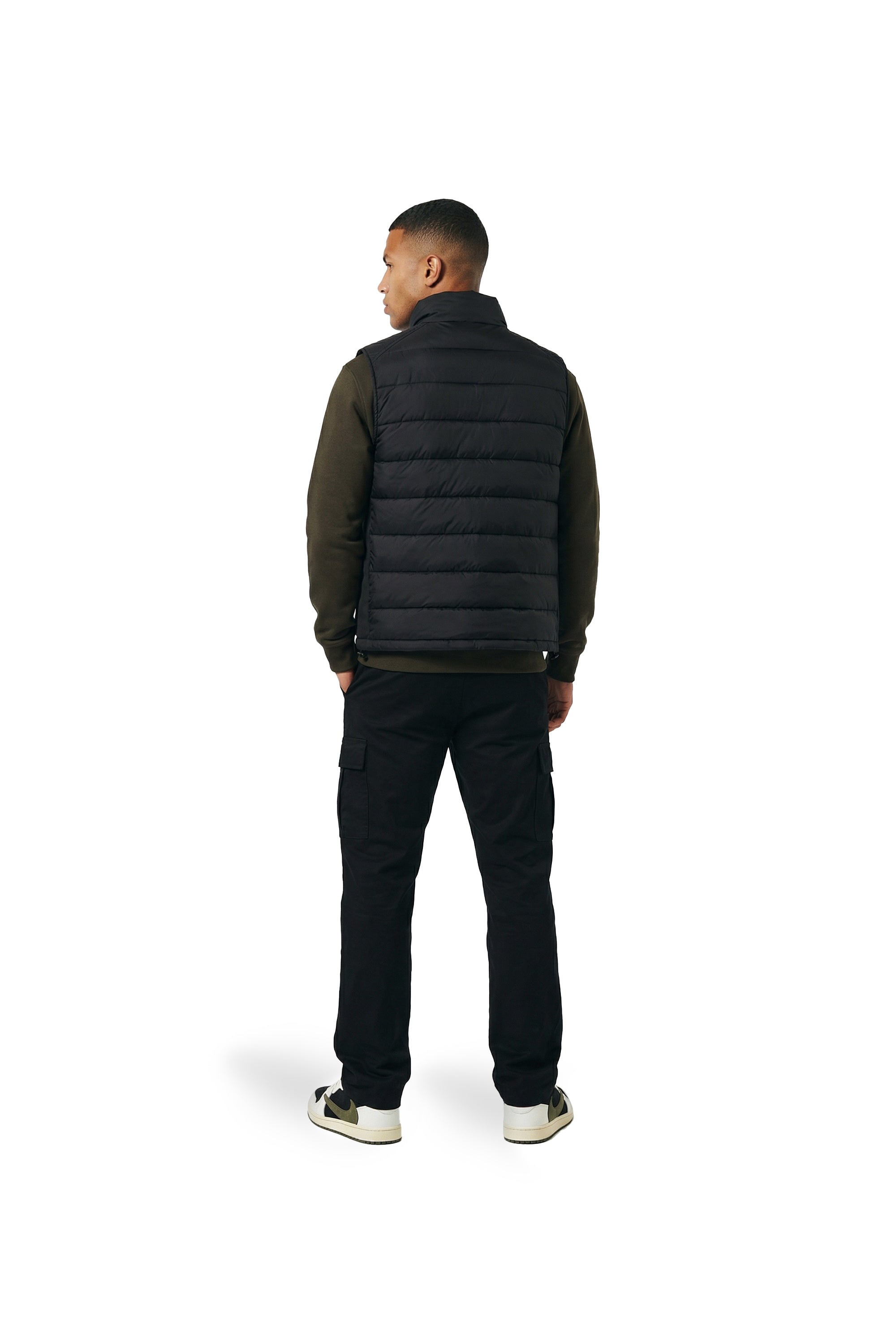 Malelions Men Placket Padded Vest | Black