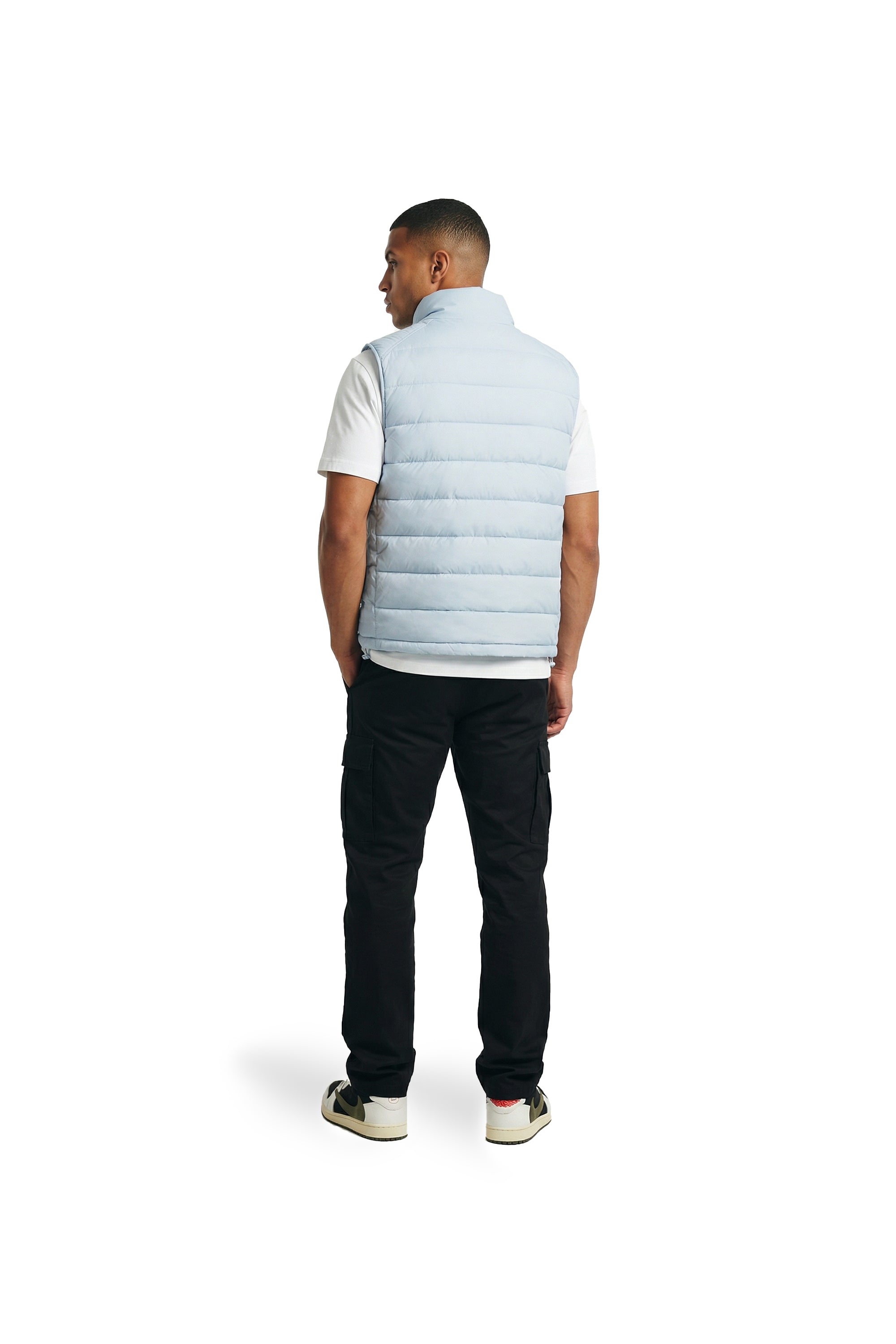 Malelions Men Placket Padded Vest | Ice Blue