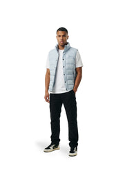 Malelions Men Placket Padded Vest | Ice Blue