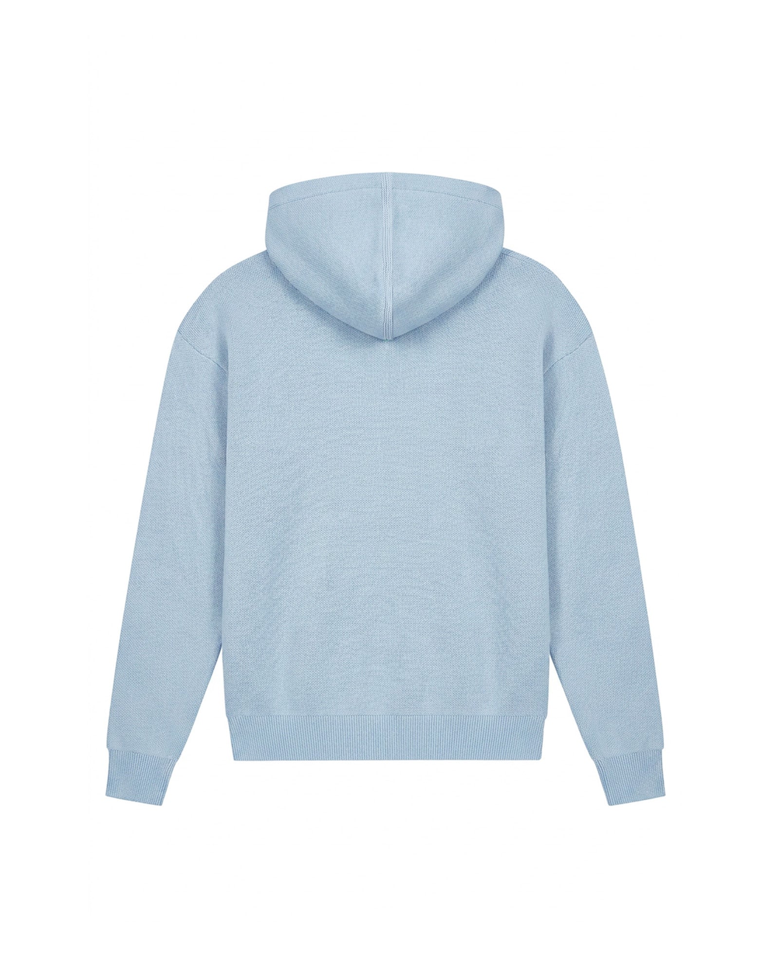 Malelions Men Oversized Knitted Emblem Zip Hoodie | Ice Blue