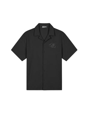 Malelions Men Diagonal Seersucker Shirt | Black