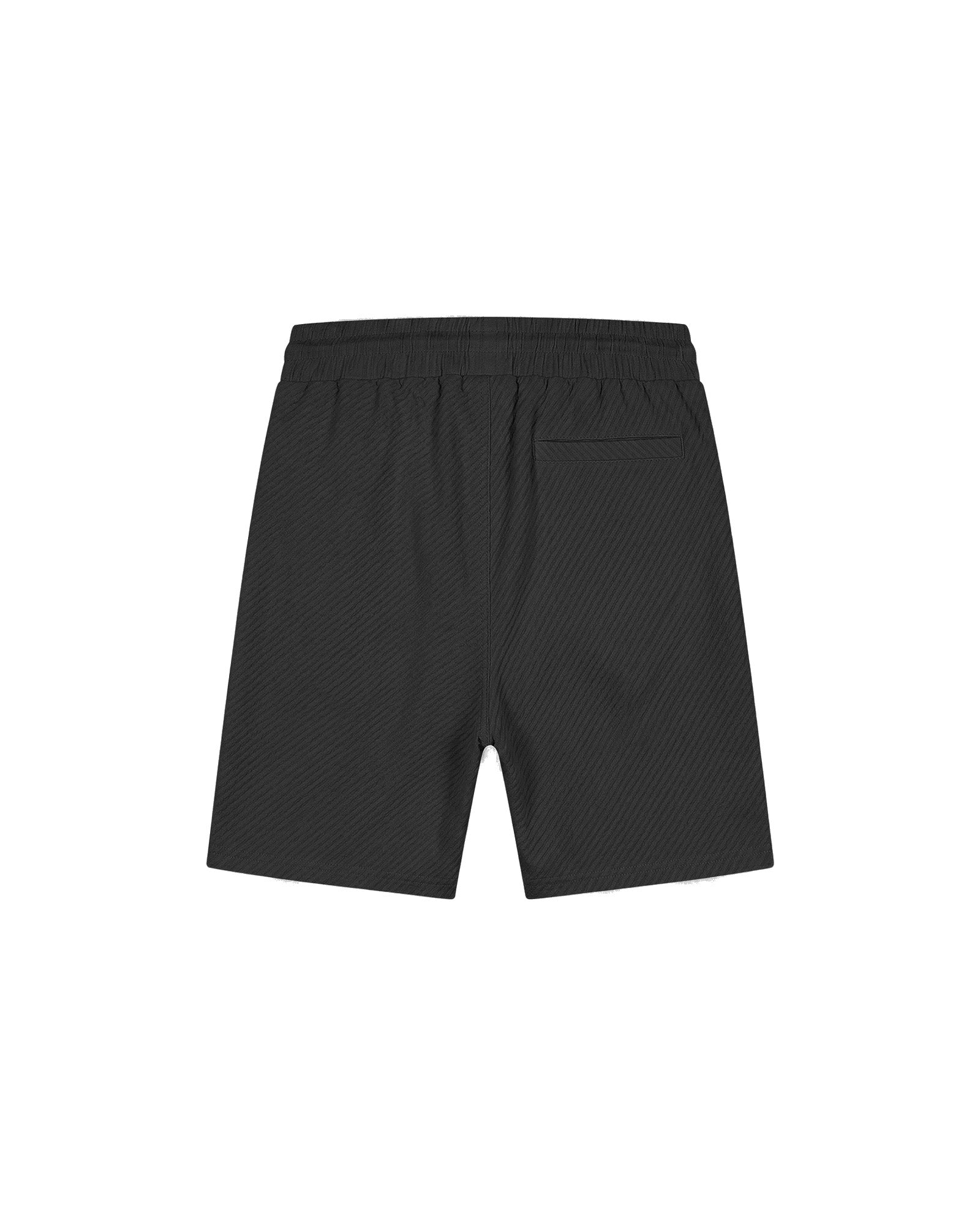 Malelions Men Diagonal Seersucker Shorts | Black