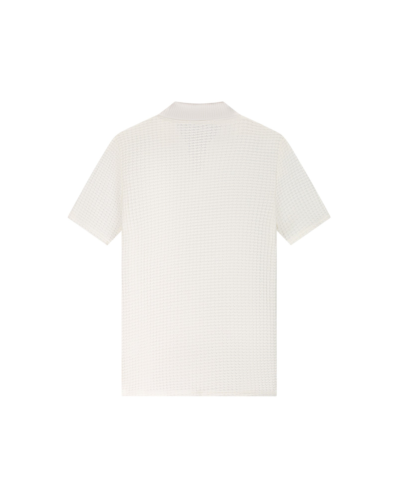 Malelions Men Chunky Waffle Buttonless Polo | Off-White