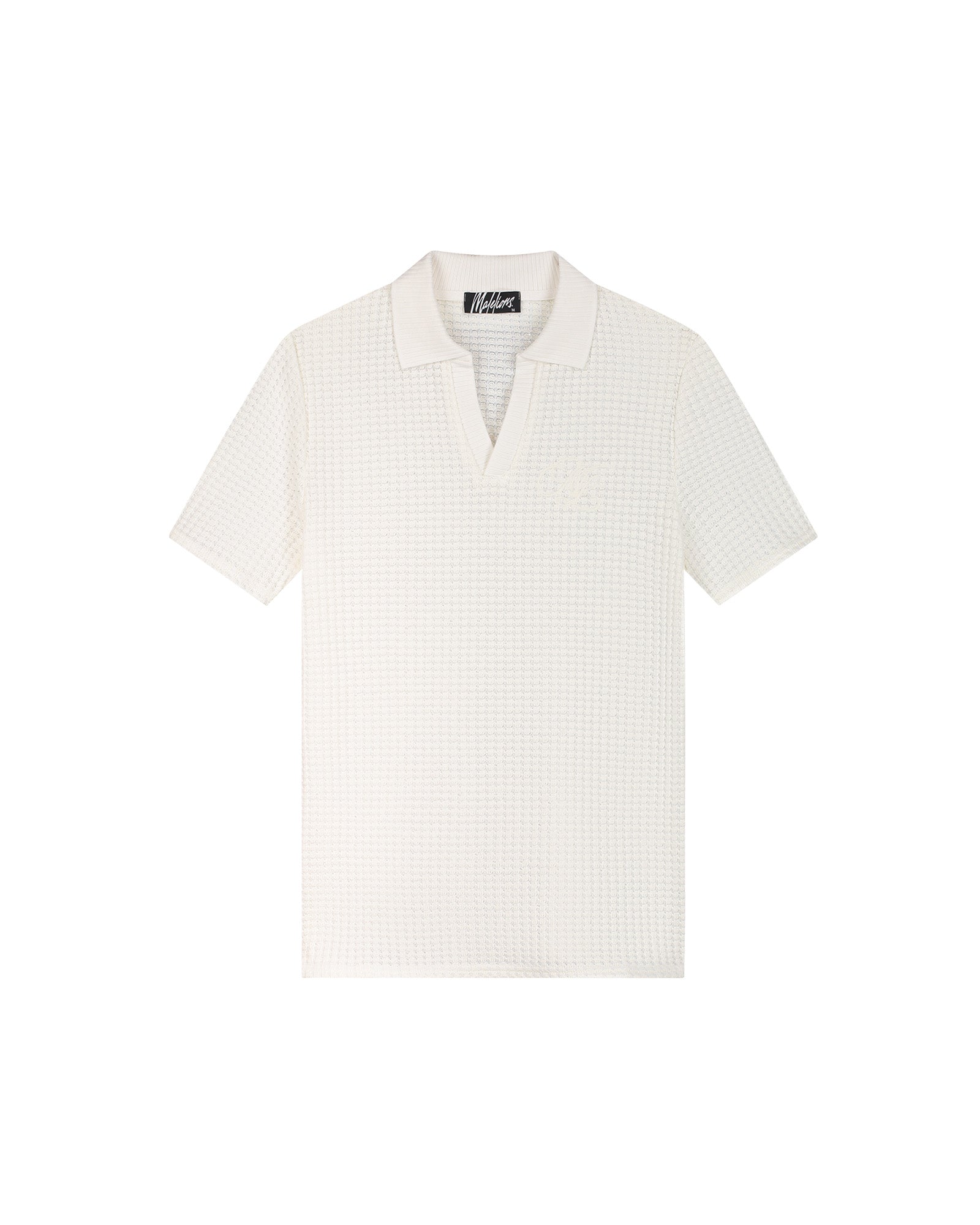 Malelions Men Chunky Waffle Buttonless Polo | Off-White