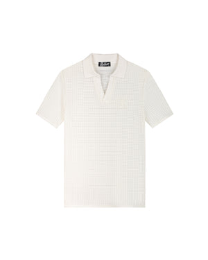 Malelions Men Chunky Waffle Buttonless Polo | Off-White