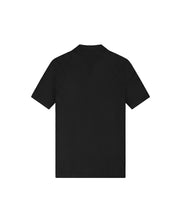 Malelions Men Chunky Waffle Buttonless Polo | Black