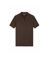 Malelions Men Chunky Waffle Buttonless Polo | Dark Brown