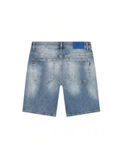 Malelions Men Washed Denim Shorts | Light Blue