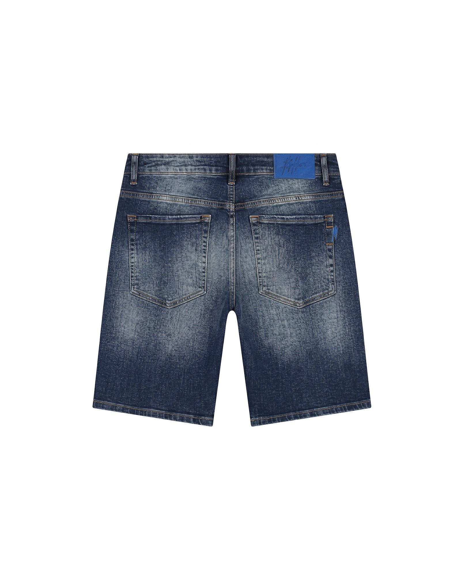 Malelions Men Washed Denim Shorts | Dark Blue