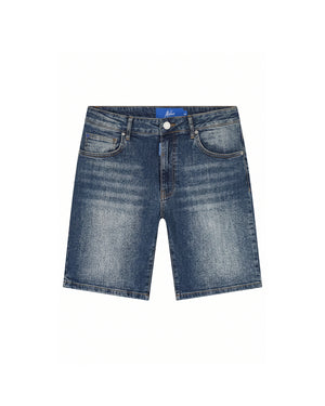 Malelions Men Washed Denim Shorts | Dark Blue
