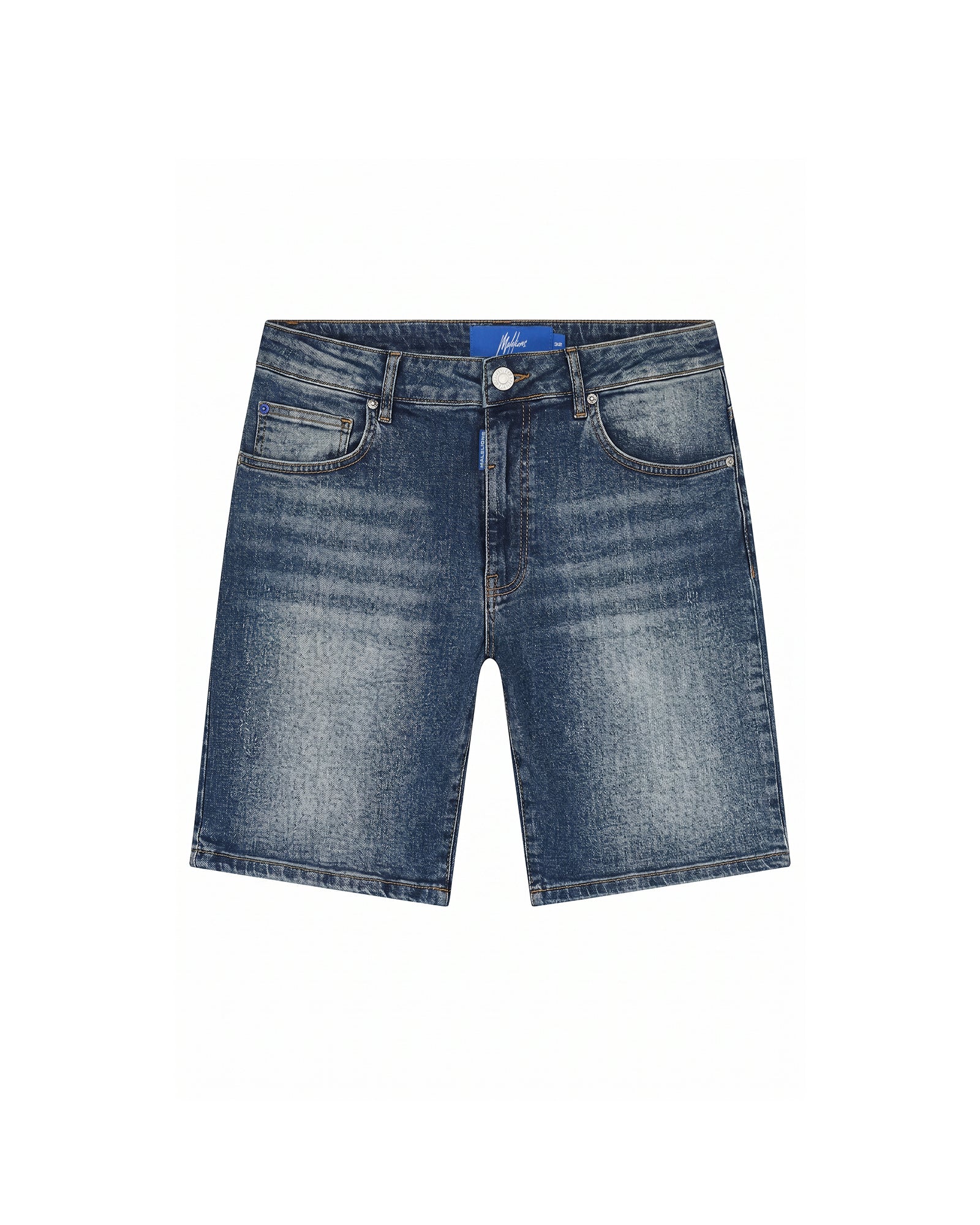 Malelions Men Washed Denim Shorts | Dark Blue