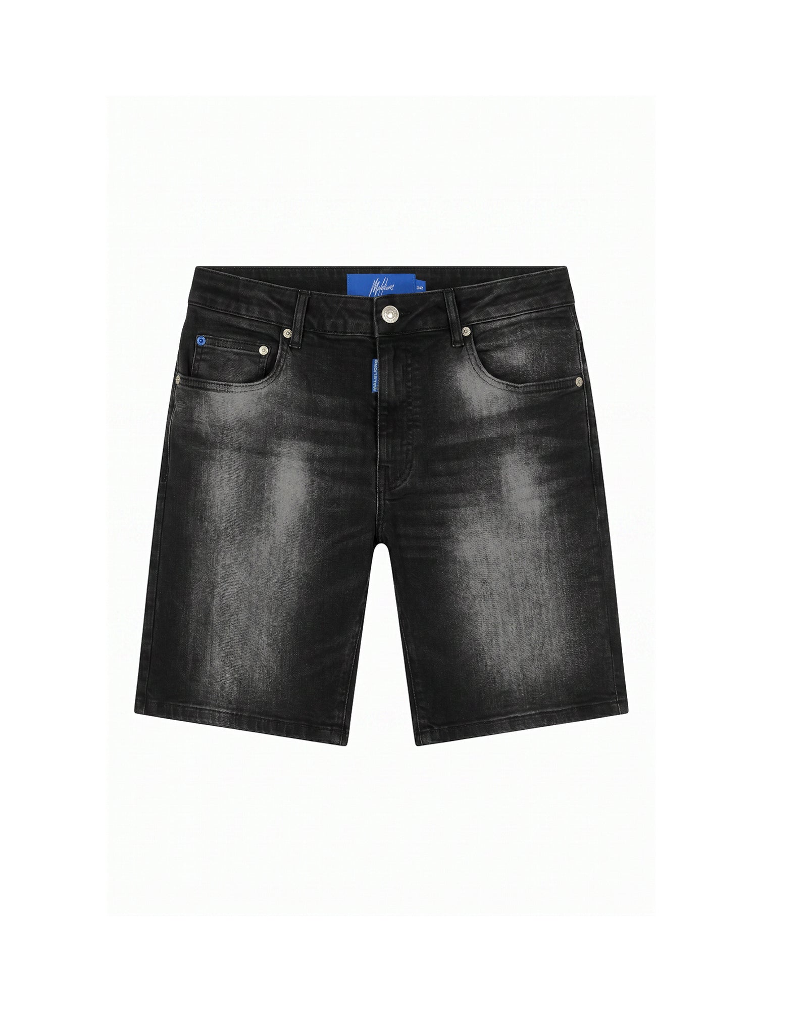 Malelions Men Washed Denim Shorts | Black