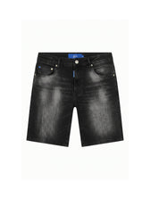 Malelions Men Washed Denim Shorts | Black
